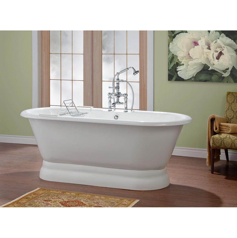 Cheviot Products CARLTON Cast Iron Bathtub with Pedestal Base and Flat Area for Faucet Holes
