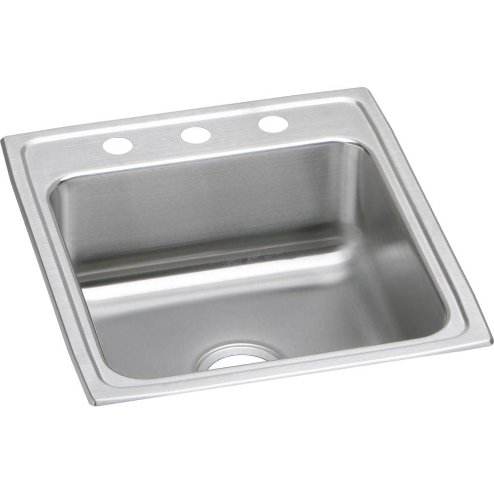 Elkay Lustertone Classic Stainless Steel 19-1/2'' x 22'' x 7-5/8'', OS4-Hole Single Bowl Drop-in Sink