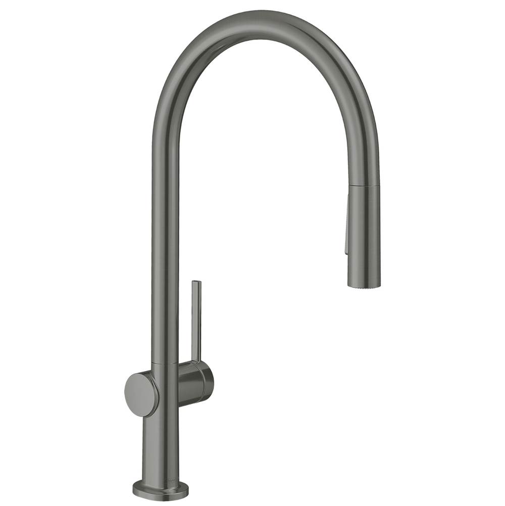 Hansgrohe Talis N HighArc Kitchen Faucet, O-Style, 2-Spray Pull-Down, 1.75 GPM in Brushed Black Chrome
