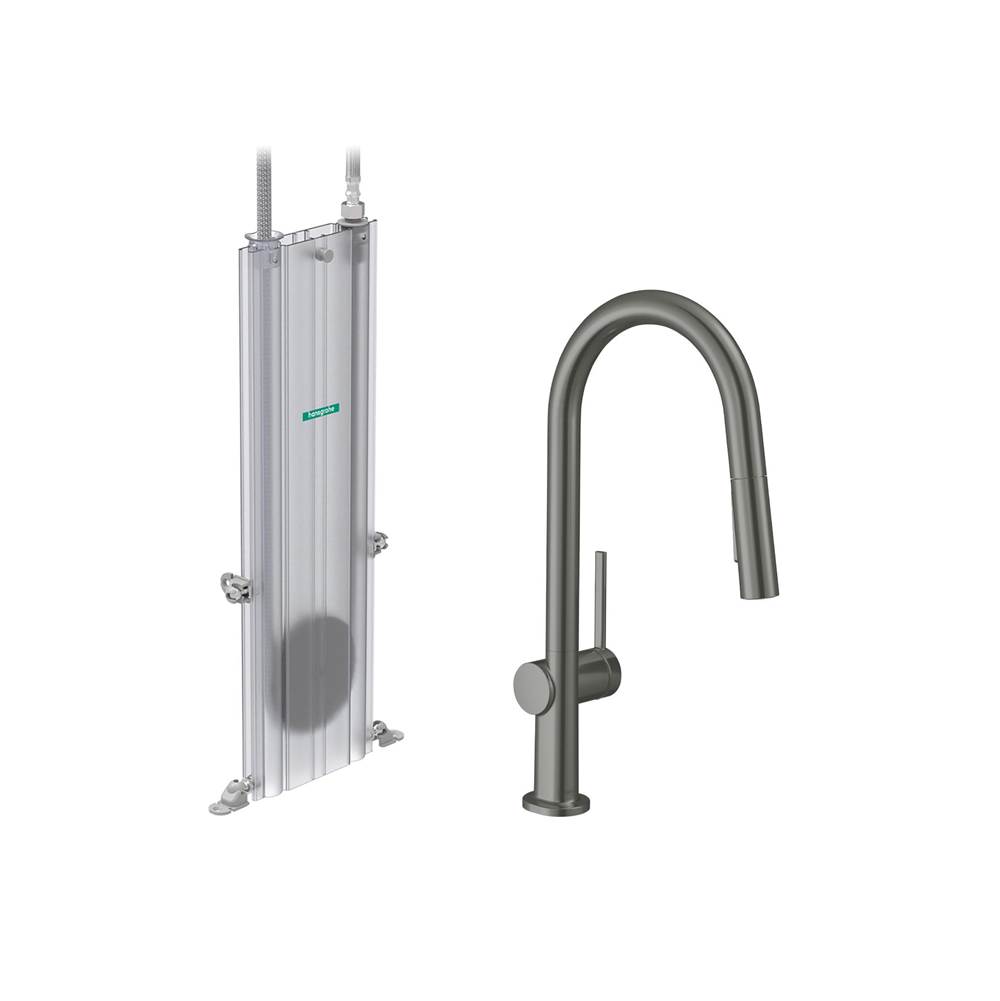Hansgrohe Talis N HighArc Kitchen Faucet, A-Style, 2-Spray Pull-Down, with sBox, 1.75 GPM in Brushed Black Chrome