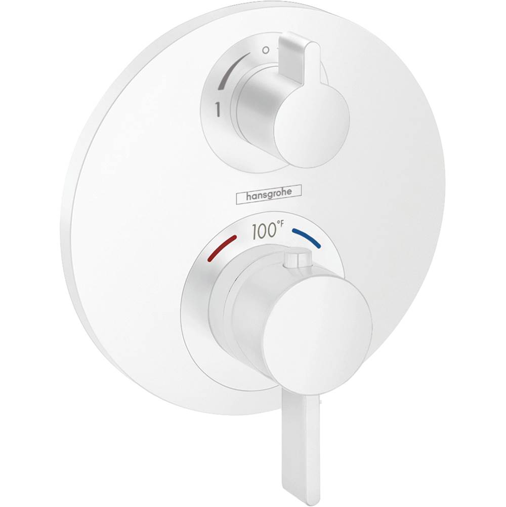 Hansgrohe Ecostat S Thermostatic Trim with Volume Control in Matte White