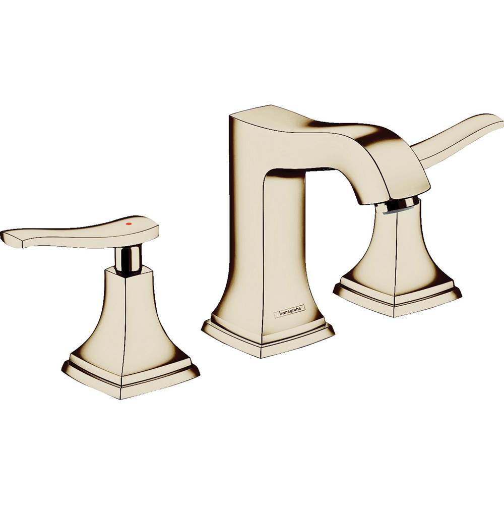 Hansgrohe Metropol Classic Widespread Faucet 110 with Lever Handles and Pop-Up Drain, 1.2 GPM in Polished Nickel