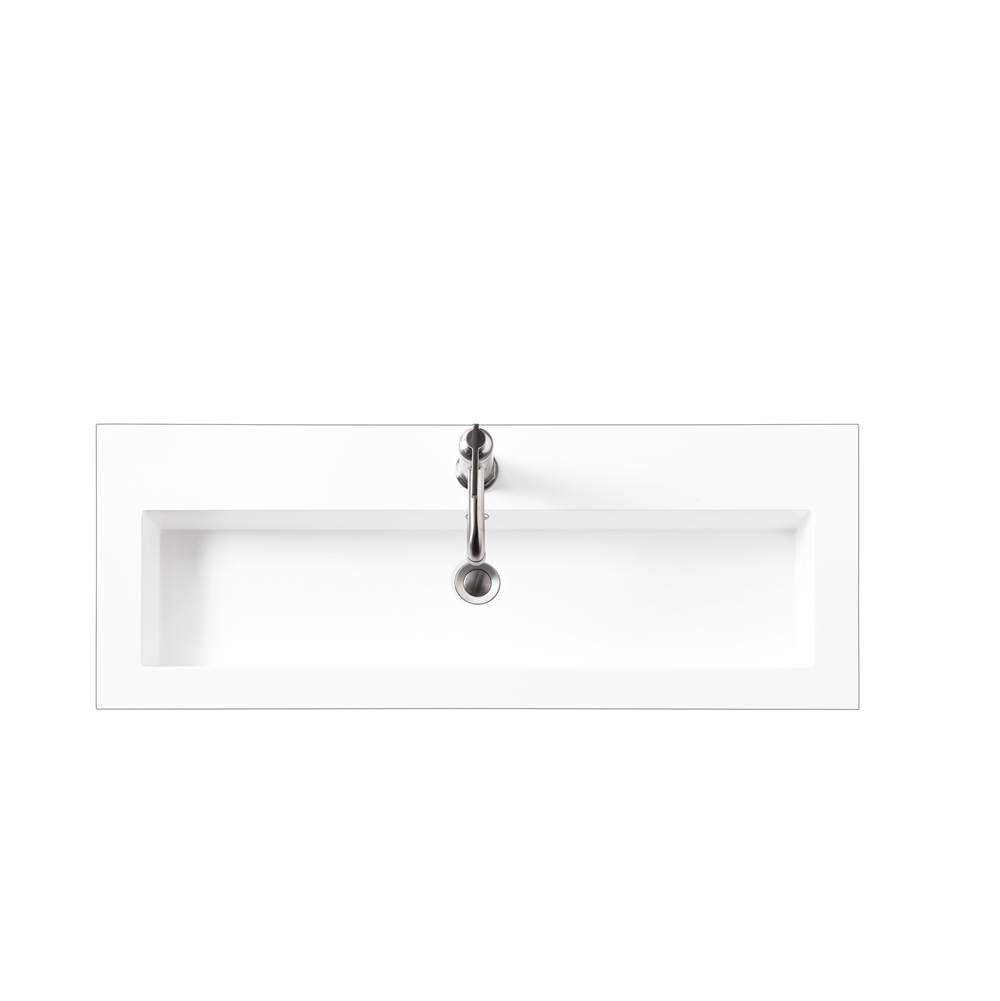 James Martin Vanities Composite Countertop 39.5'' W x 15.4'' D  Sink, White Glossy