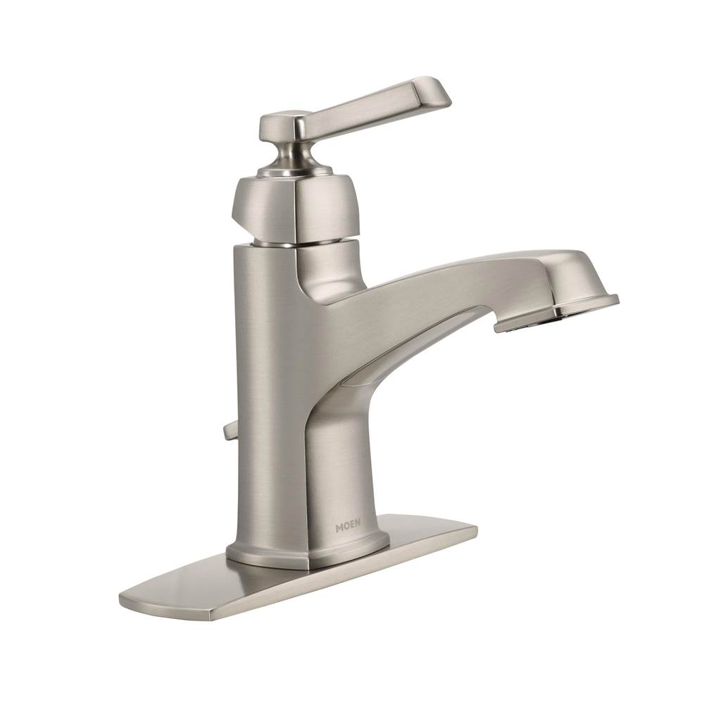 Moen Boardwalk 1-Handle Bathroom Sink Faucet in Spot Resist Brushed Nickel