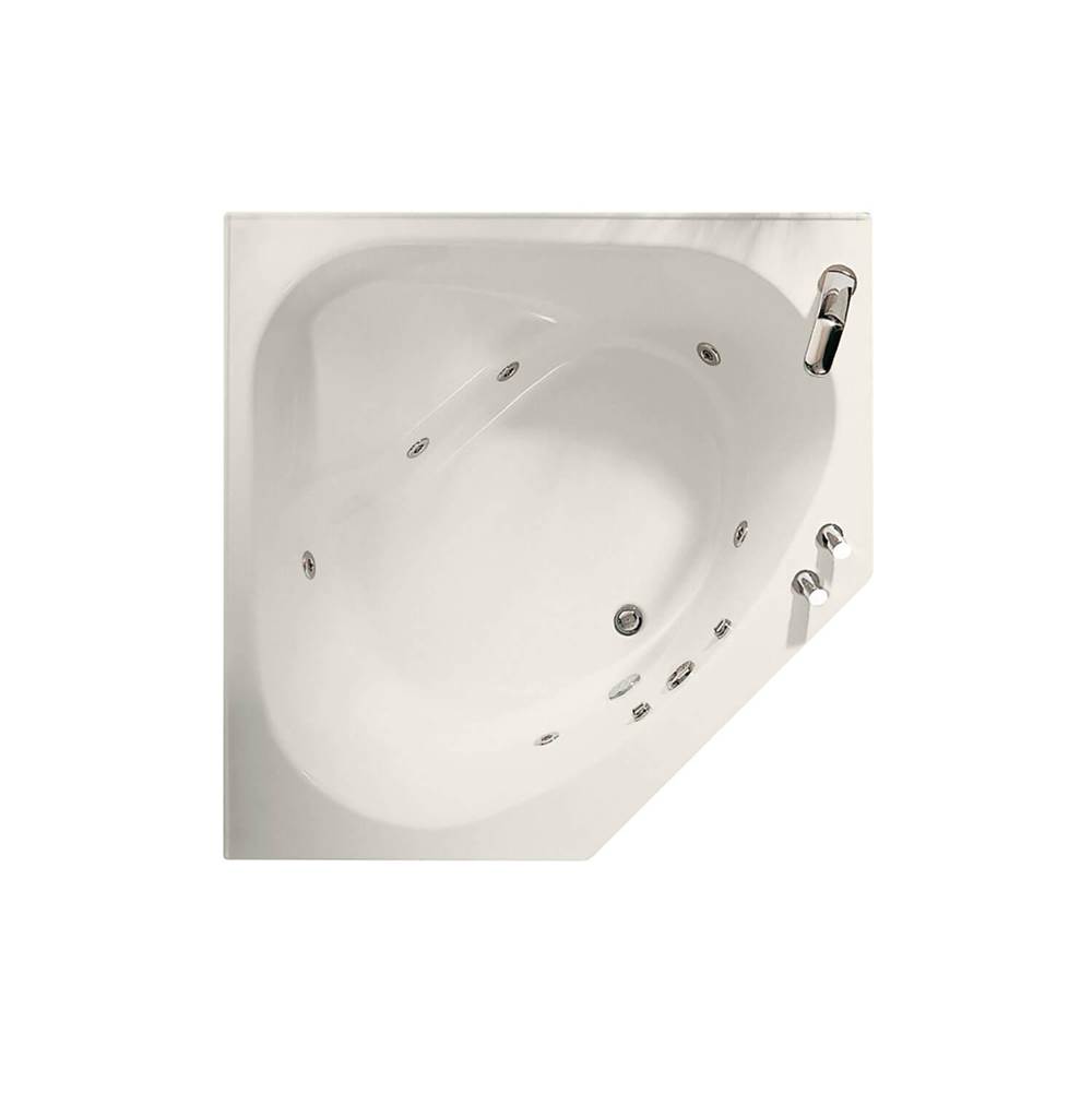 Maax Tandem II 6060 Acrylic Corner Center Drain Bathtub in Biscuit