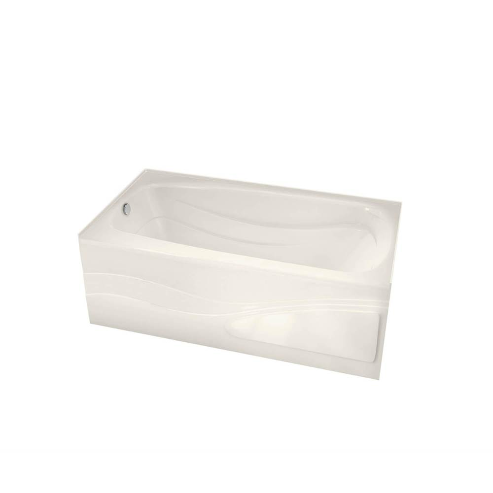Maax Tenderness 6032 Acrylic Alcove Left-Hand Drain Whirlpool Bathtub in Biscuit