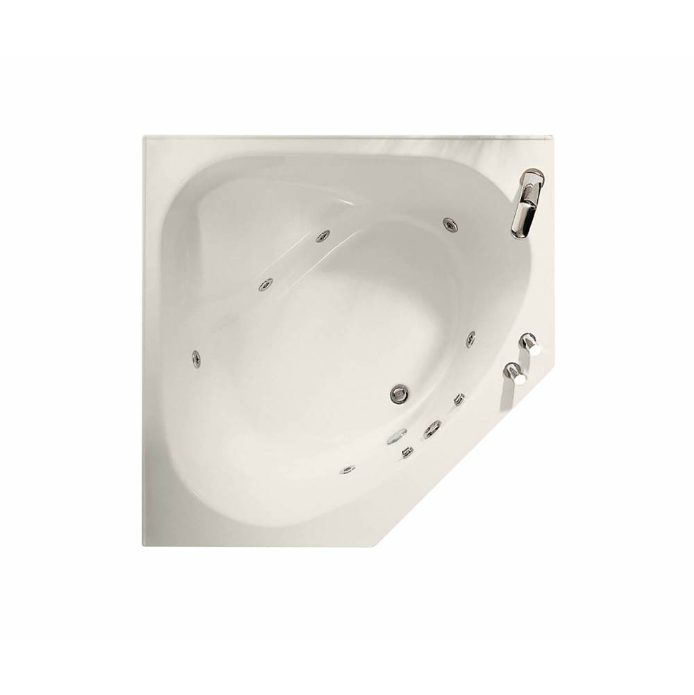 Maax Tandem II 6060 Acrylic Corner Center Drain Combined Whirlpool & Aeroeffect Bathtub in Biscuit