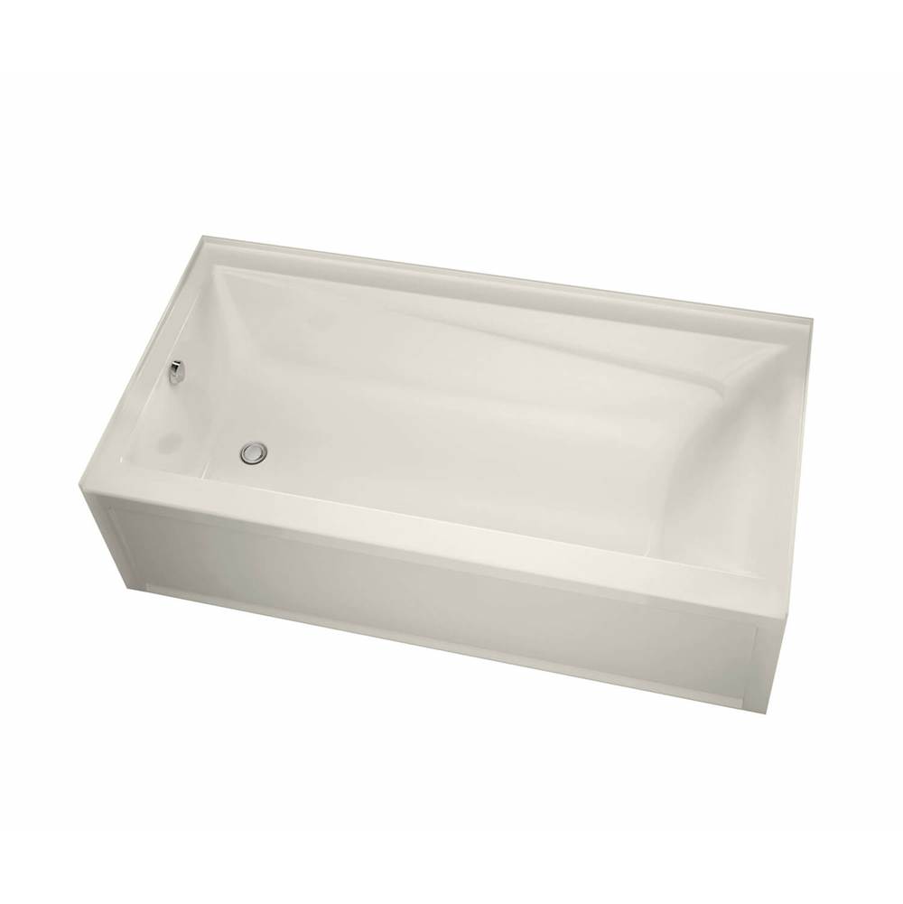 Maax Exhibit 6030 IFS Acrylic Alcove Left-Hand Drain Aeroeffect Bathtub in Biscuit