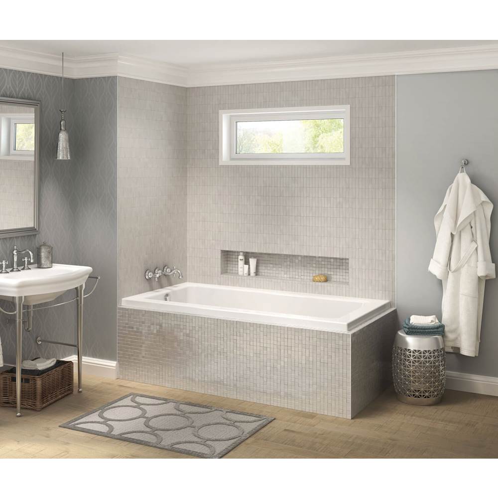 Maax Pose 6632 IF Acrylic Corner Left Right-Hand Drain Whirlpool Bathtub in White