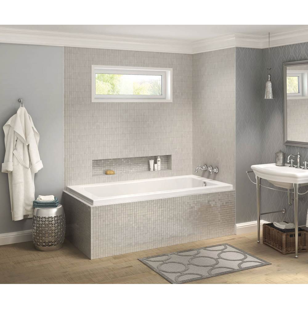 Maax Pose 6632 IF Acrylic Corner Right Left-Hand Drain Whirlpool Bathtub in White