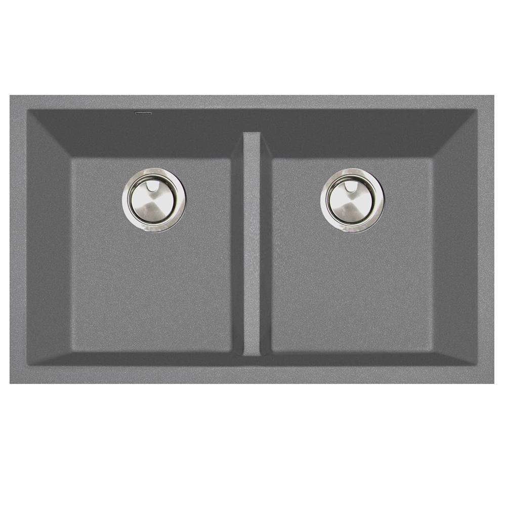 Nantucket Sinks Undermount Double Equal Bowls With Low Divide - Granite Composite Titanium
