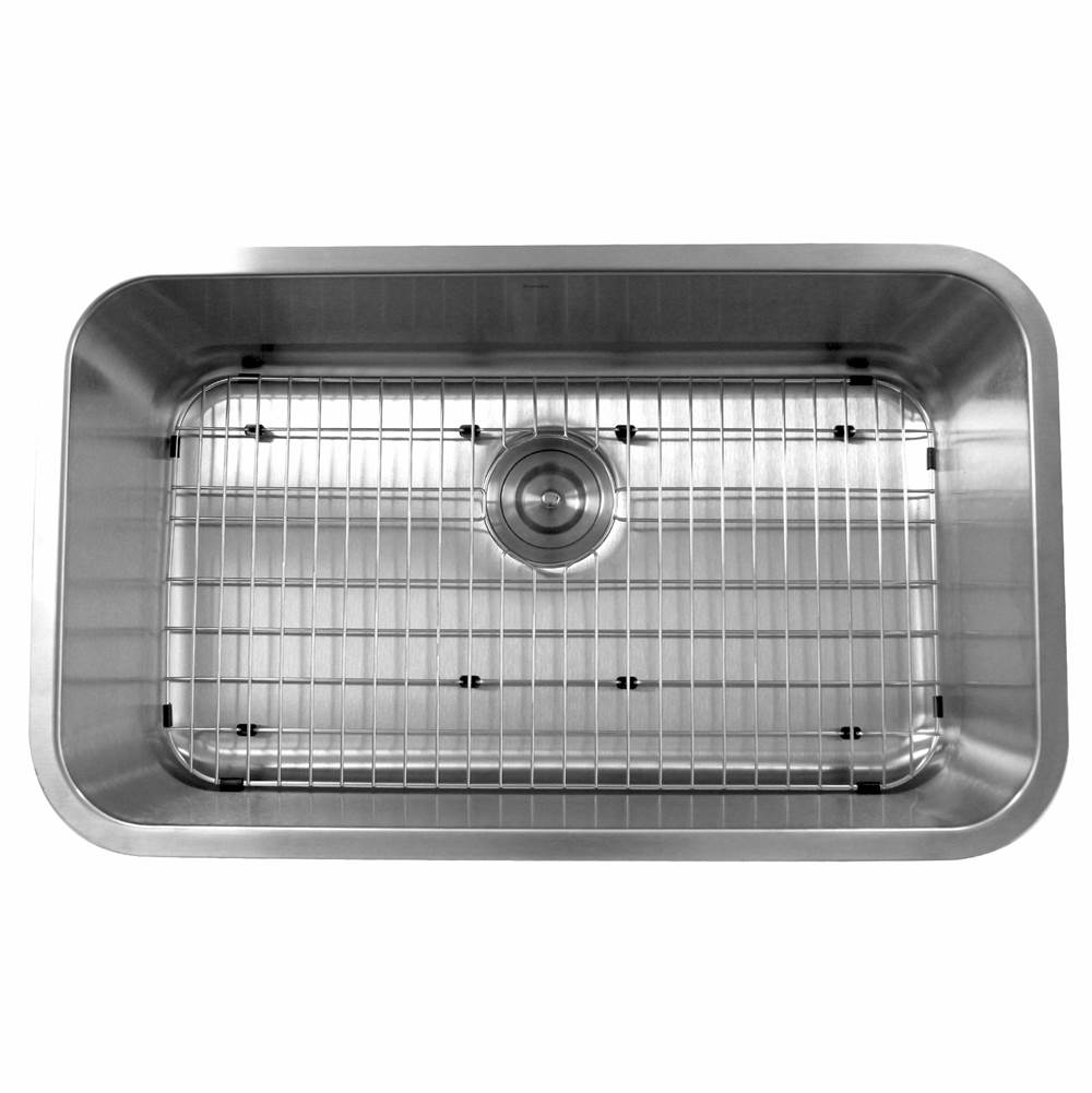 Nantucket Sinks 30 Inch Large Rectangle Single Bowl Undermount Stainless Steel Kitchen Sink, 9 Inches Deep