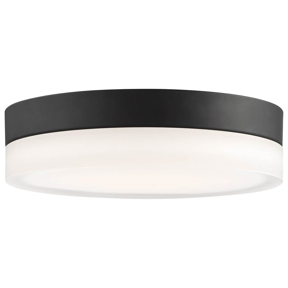 Nuvo Pi; 14 Inch LED Flush Mount; Black Finish; Frosted Etched Glass; CCT Selectable; 120 Volts