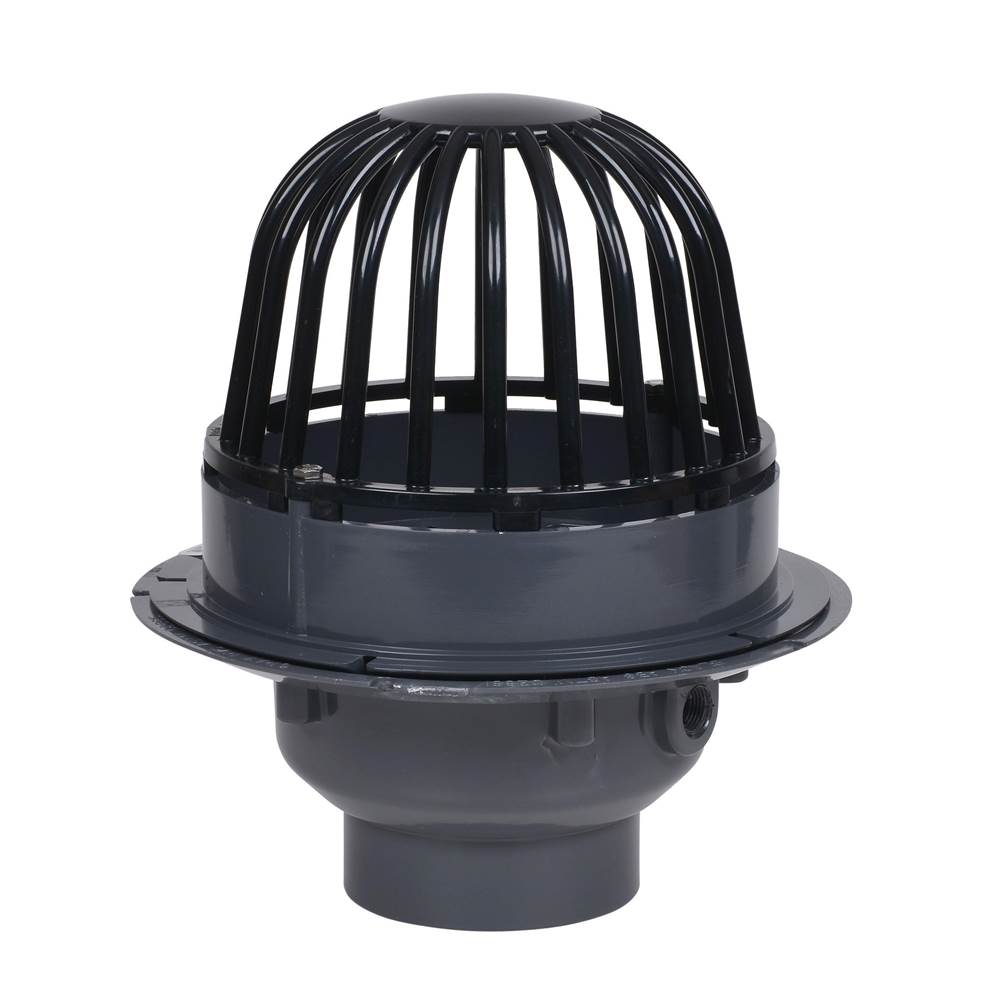 Oatey 4 In. Pvc Roof Drain W/Abs Dome  Dam Collar
