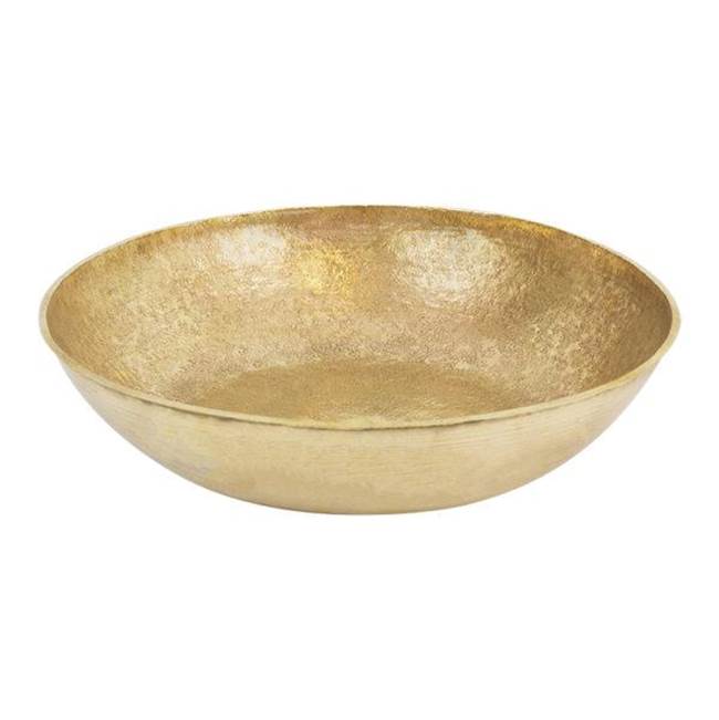 Premier Copper Products 17'' Large Round Vessel Terra Firma Brass sink in Polished Brass