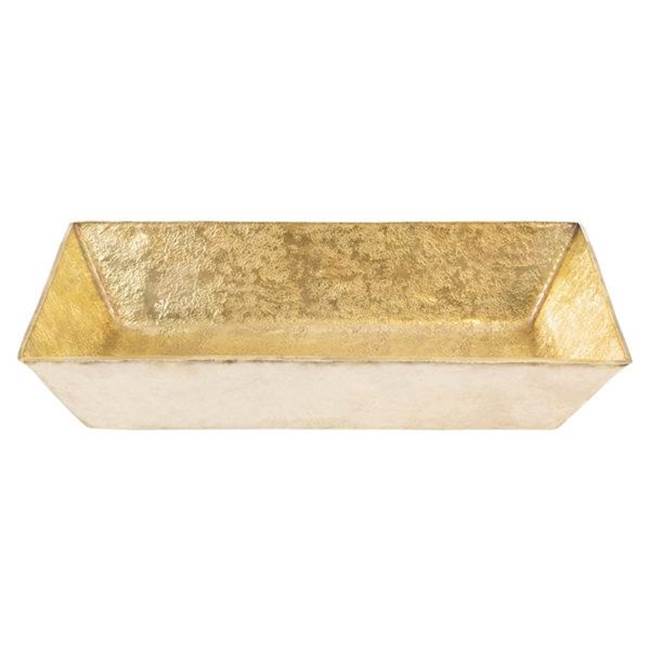 Premier Copper Products 20” Rectangle Vessel Terra Firma Brass Sink in Polished Brass