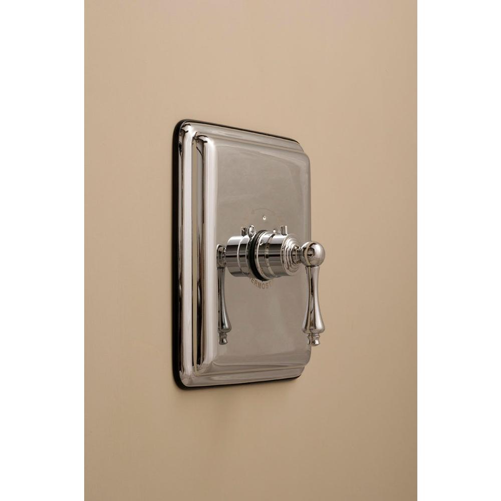 Strom Living Chrome Thermostatic Control Valve With Rectangular 9''X  8'' Plate, And Lever Hand