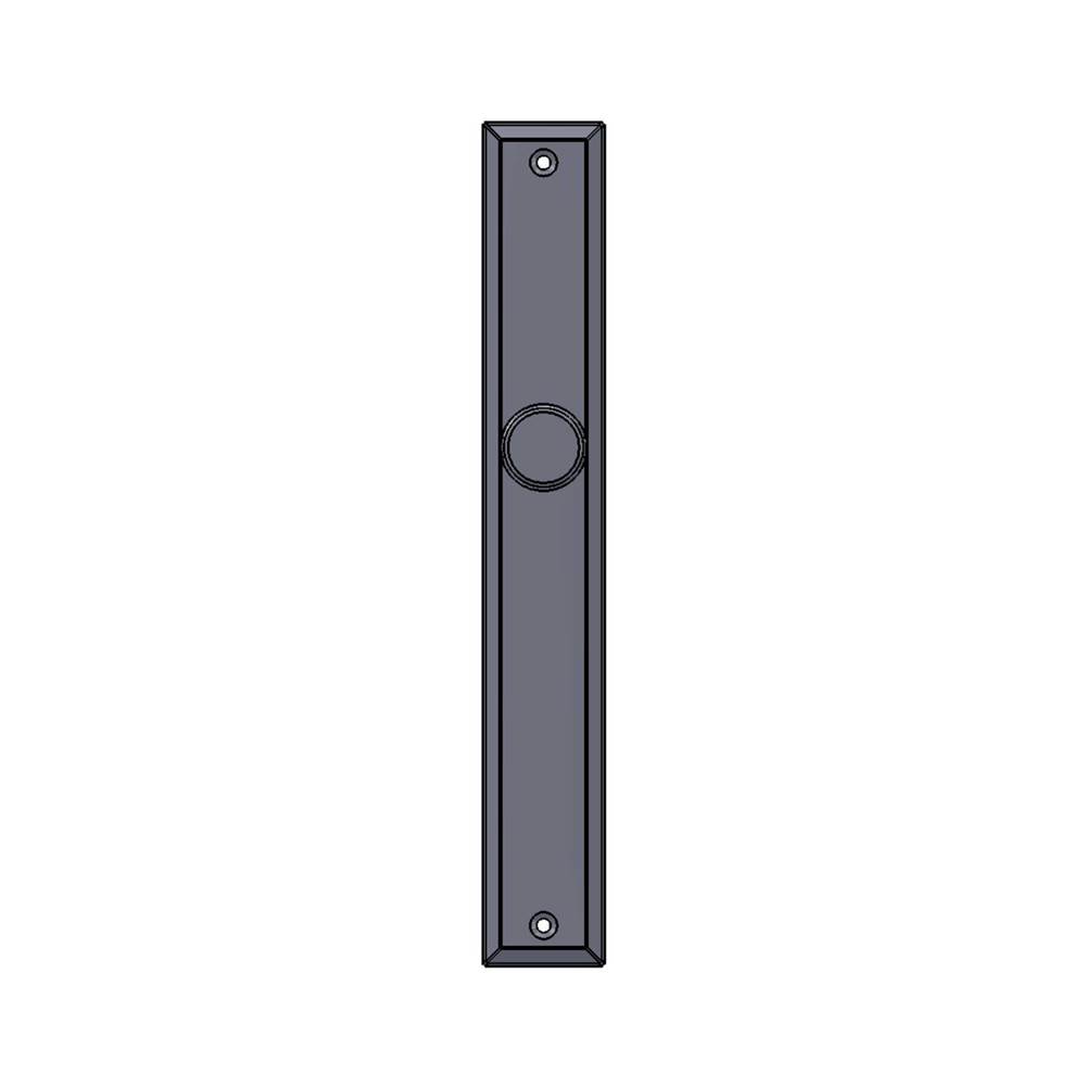 Sun Valley Bronze 1 1/2'' x 10 1/2'' Bevel Edge interior mortise lock plate w/emergency release cover.