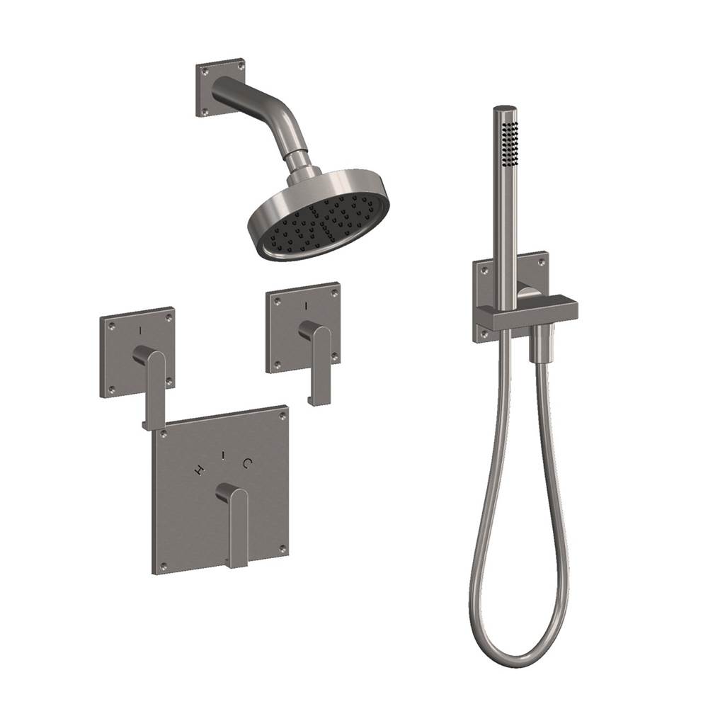 Sun Valley Bronze Cylindrical handshower w/combination water supply, perch and hose. Select P-N35 or RP-N35 escutcheons.
