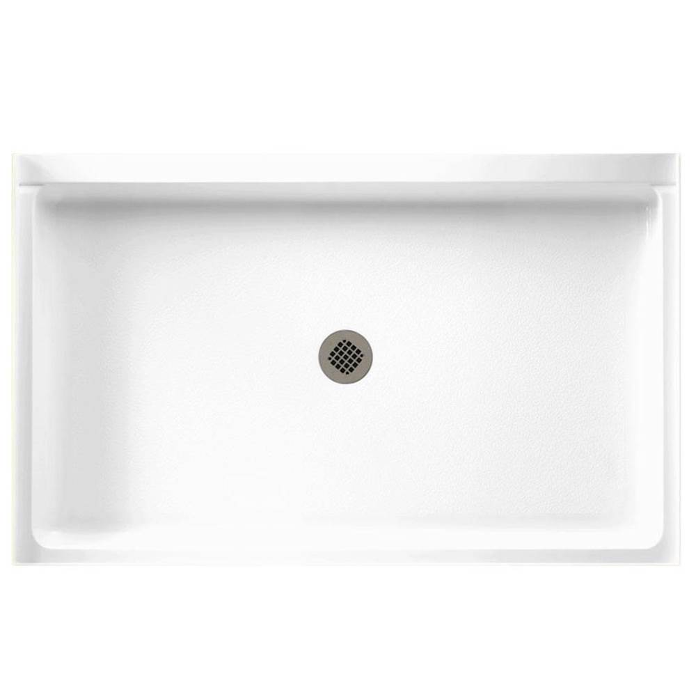 Swan SS-3454 34 x 54 Swanstone Alcove Shower Pan with Center Drain Charcoal Gray