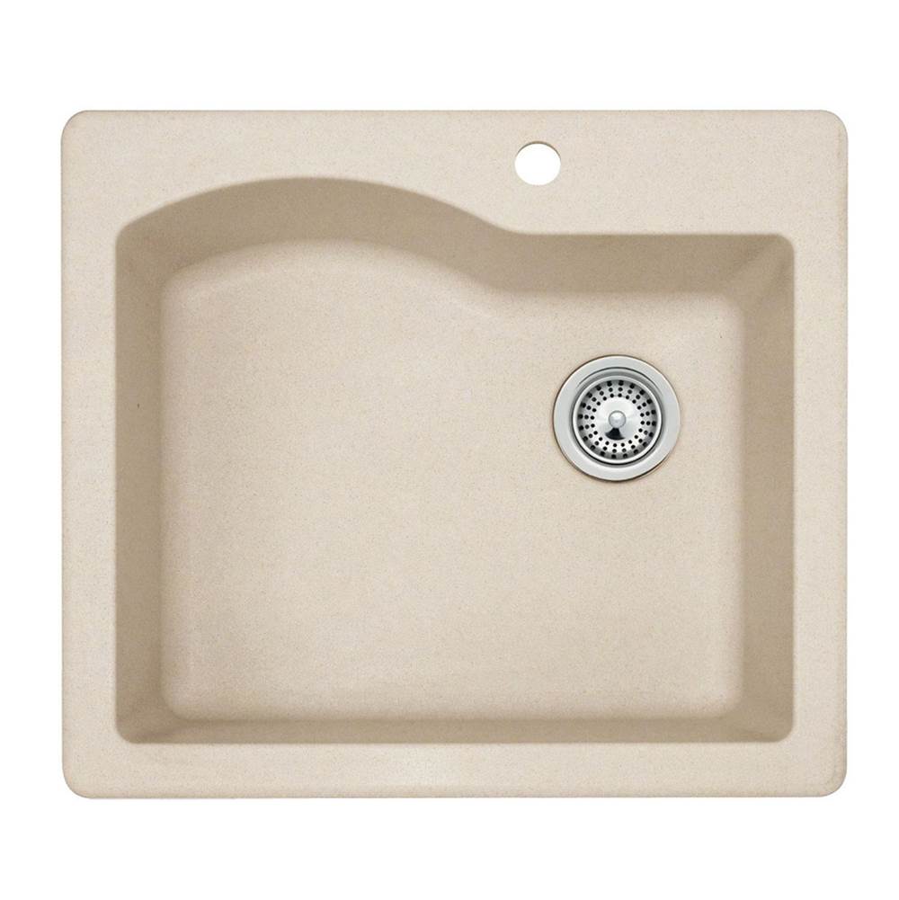 Swan QZSB-2522 22 x 25 Granite Drop in Single Bowl Sink in Granito