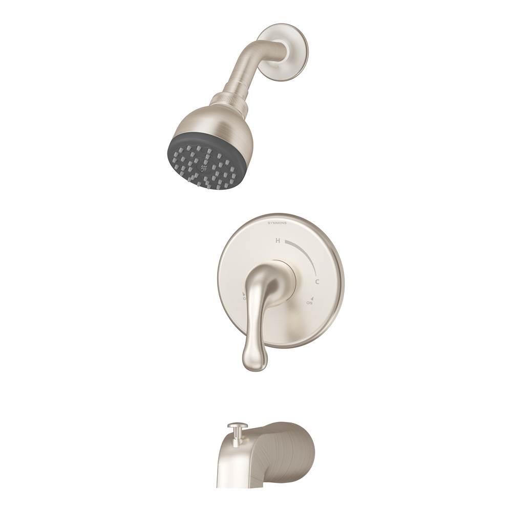 Symmons Unity Single Handle 1-Spray Tub and Shower Faucet Trim in Satin Nickel - 1.5 GPM (Valve Not Included)