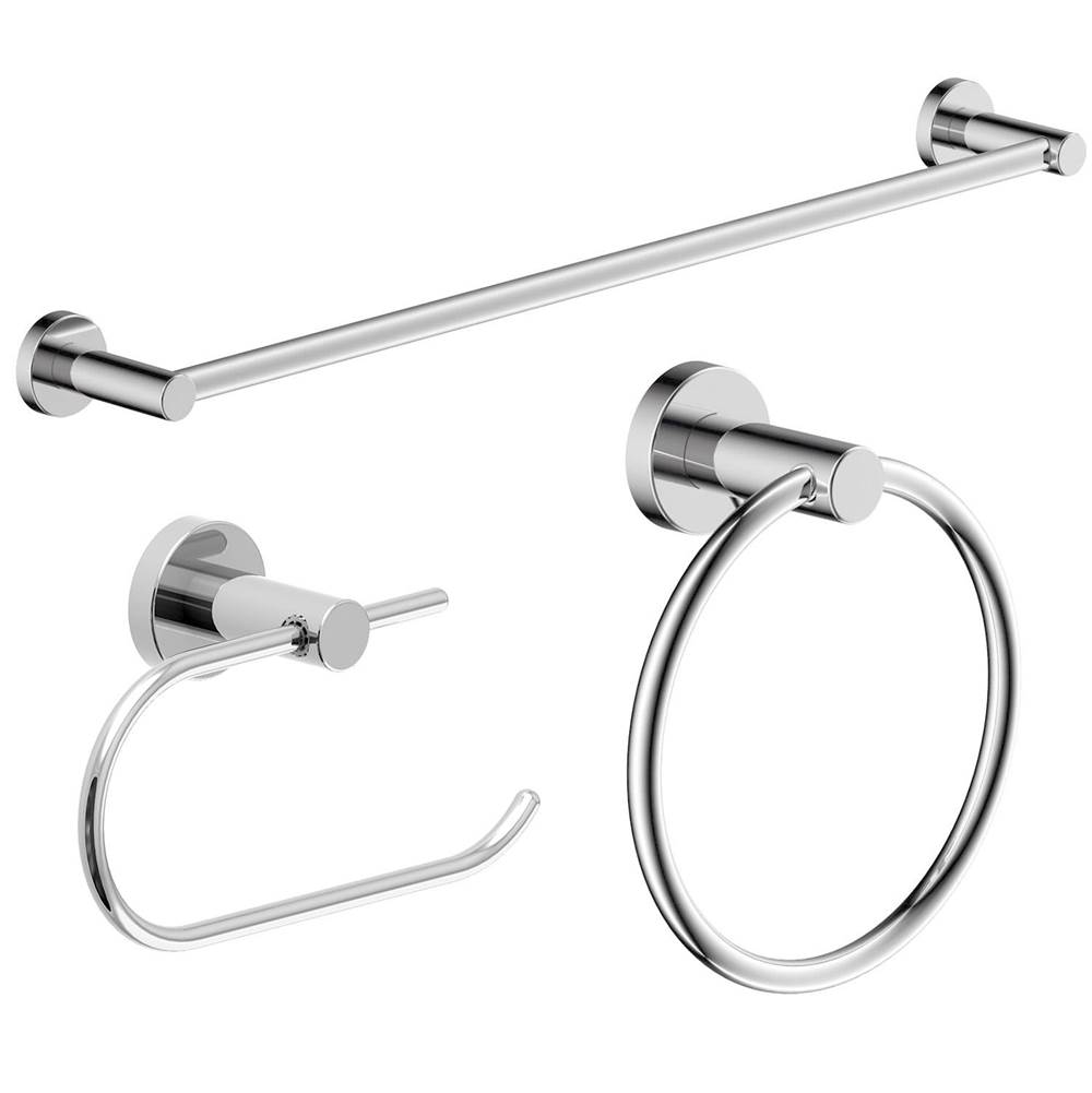 Symmons Dia 3-Piece Wall-Mounted Bathroom Hardware Set in Polished Chrome