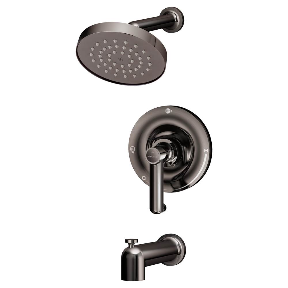 Symmons Museo Single Handle 1-Spray Tub and Shower Faucet Trim in Polished Graphite - 1.5 GPM (Valve Not Included)