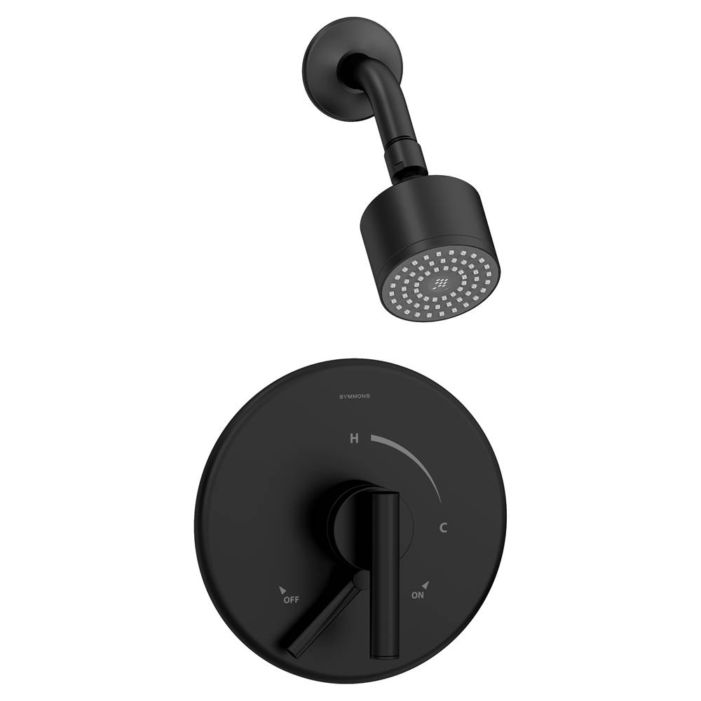 Symmons Dia Single Handle 1-Spray Shower Trim with Secondary Volume Control in Matte Black - 1.5 GPM (Valve Not Included)