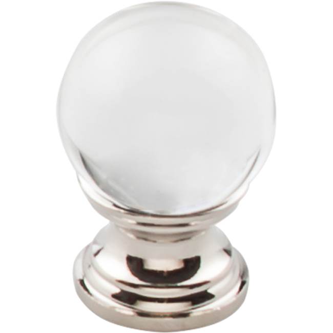 Top Knobs Clarity Clear Glass Knob 1 Inch Polished Nickel Base