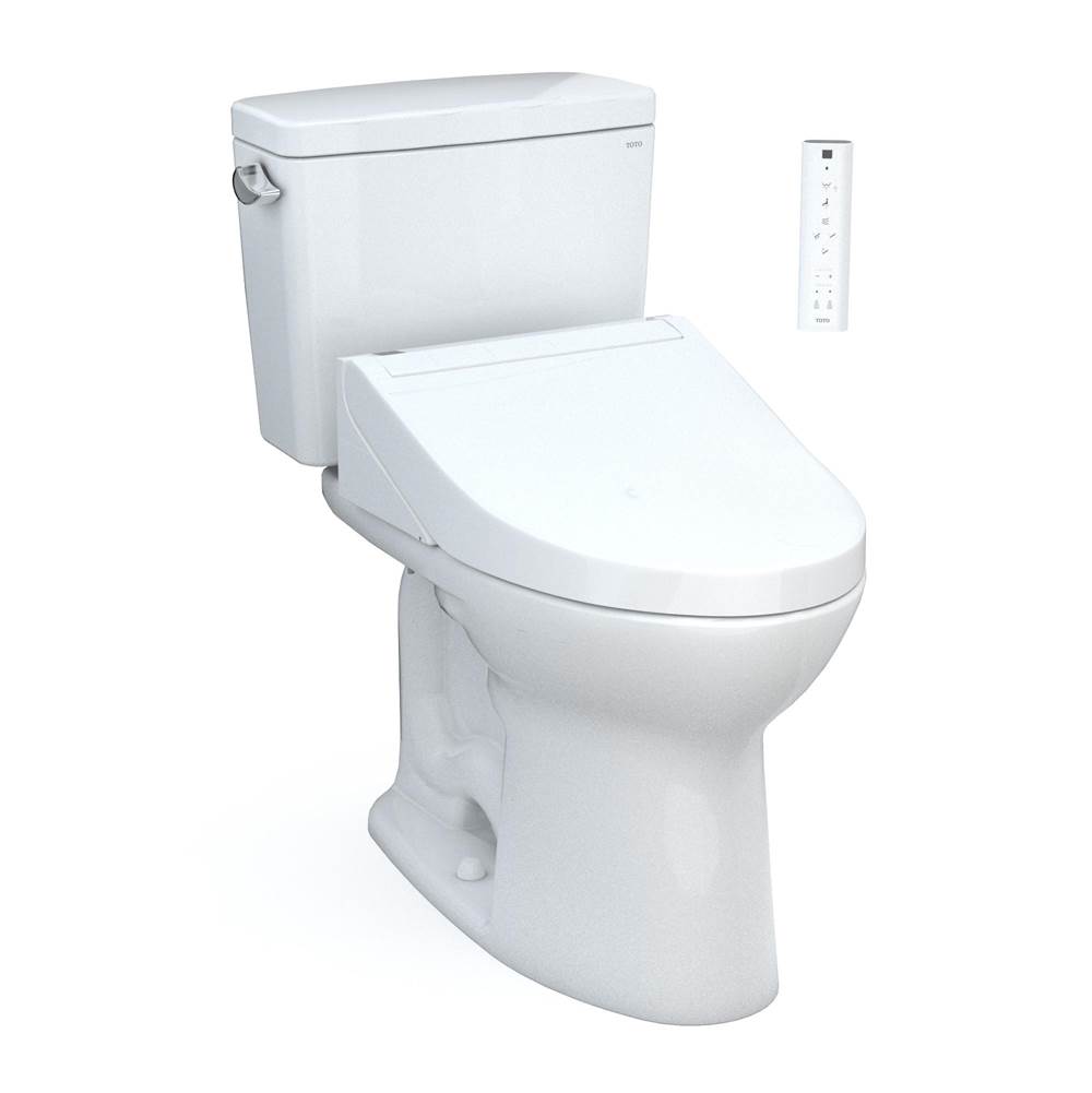 TOTO Toto® Drake® Washlet®+ Two-Piece Elongated 1.6 Gpf Universal Height Tornado Flush® Toilet With C5 Bidet Seat, Cotton White