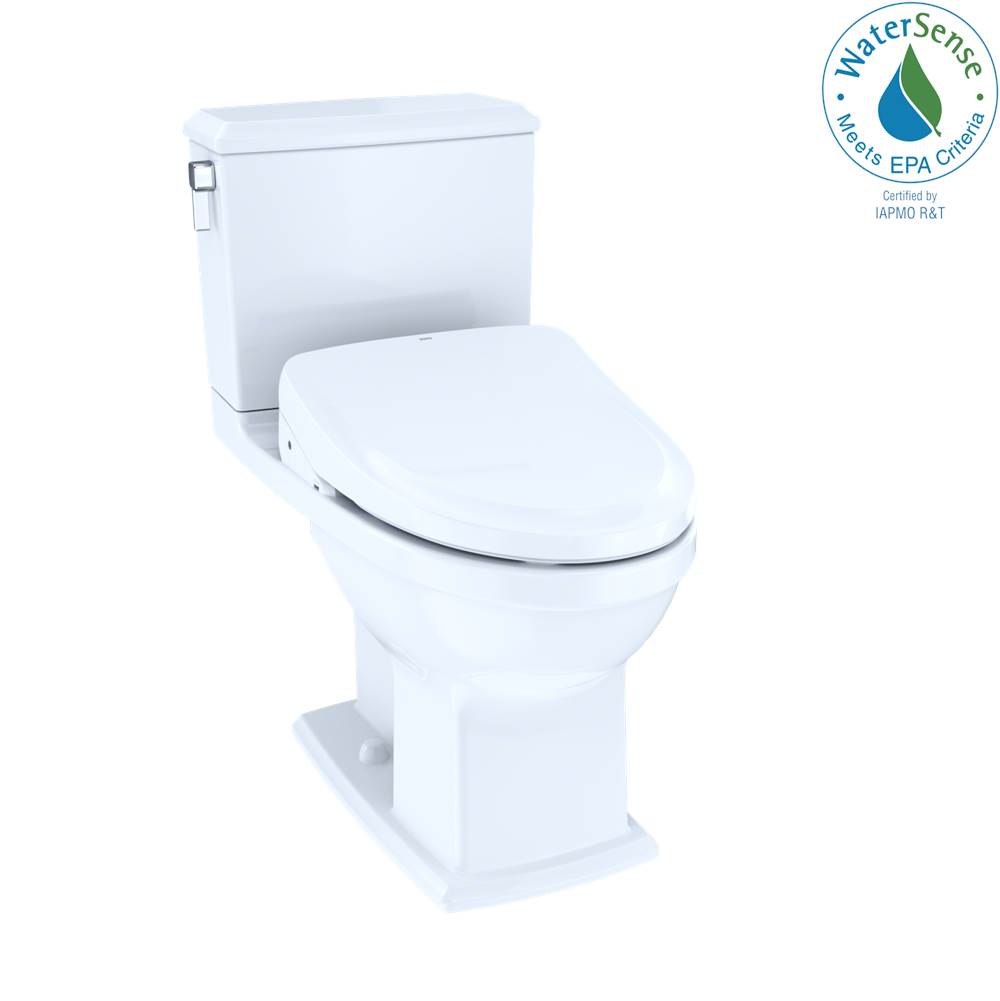 TOTO Toto® Washlet®+  Connelly® Two-Piece Elongated Dual Flush 1.28 And 0.9 Gpf Toilet And Classic Washlet S550E Bidet Seat, Cotton White