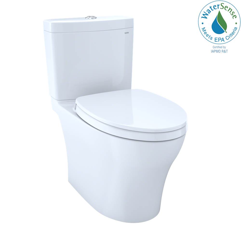 TOTO Aquia IV WASHLET+ Two-Piece Elongated Dual Flush 1.28 and 0.8 GPF Toilet with CEFIONTECT, Cotton White