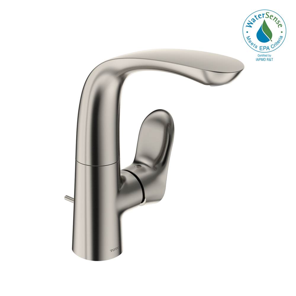 TOTO Toto® Go 1.2 Gpm Single Side-Handle Bathroom Sink Faucet With Comfort Glide Technology And Drain Assembly, Polished Nickel