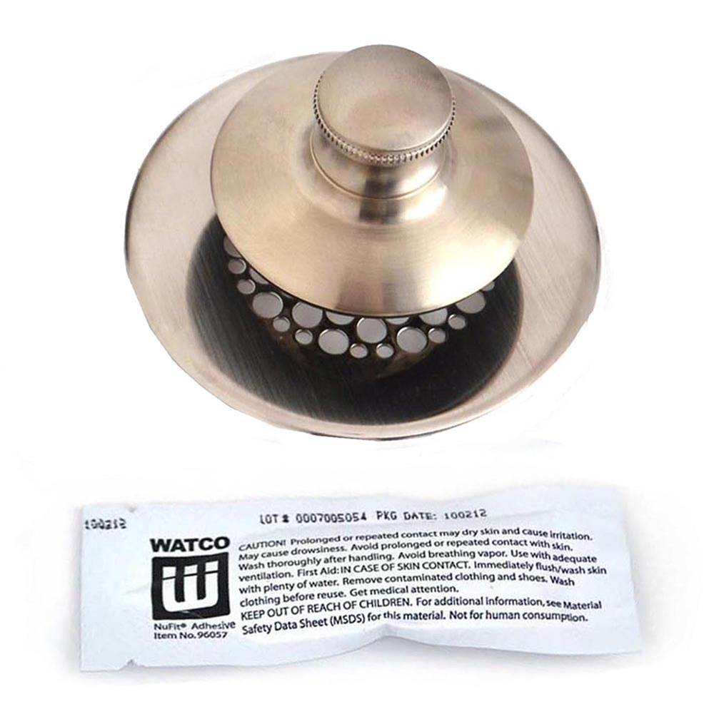 Watco Manufacturing Universal Nufit Pp Tub Closure - Silicone Brushed Nickel Grid Strainer