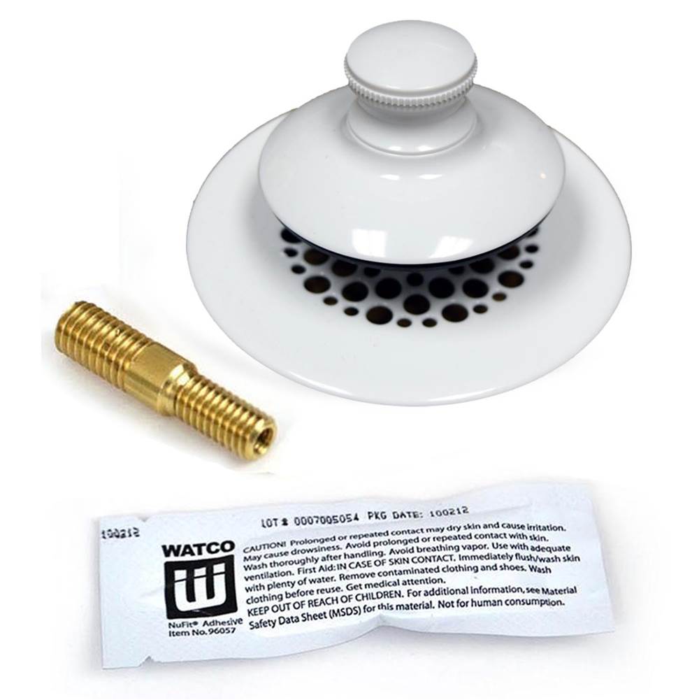 Watco Manufacturing Universal Nufit Pp Tub Closure - Silicone Brushed Bronze Grid Strainer 3/8-5/16 Adapter Pin Brass